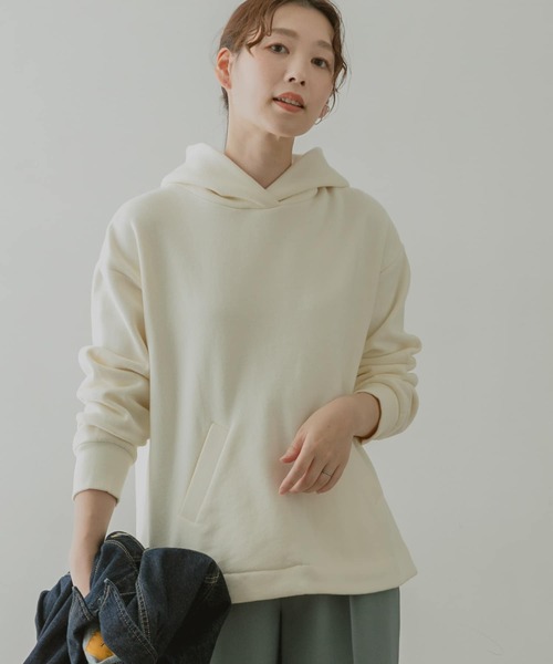 F by ROSSO（エフバイロッソ）の「F by ROSSO　ソフト裏毛フレアプルパーカー（パーカー・レディース・オフホワイト/グリーン/モカ・FREE）」の17枚目の写真