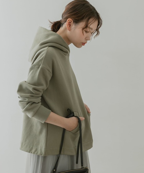 F by ROSSO（エフバイロッソ）の「F by ROSSO　ソフト裏毛フレアプルパーカー（パーカー・レディース・オフホワイト/グリーン/モカ・FREE）」の21枚目の写真