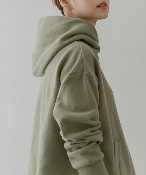 F by ROSSO（エフバイロッソ）の「F by ROSSO　ソフト裏毛フレアプルパーカー（パーカー・レディース・オフホワイト/グリーン/モカ・FREE）」の13枚目の写真