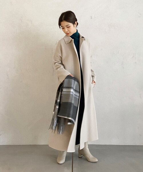 UNTITLED（アンタイトル）の「◆トスカーナエアーリバー コンバーチブルカラーコート（ステンカラーコート・レディース・ライトグレー/ベージュ/オレンジ・00/01/03/02）」の18枚目の写真