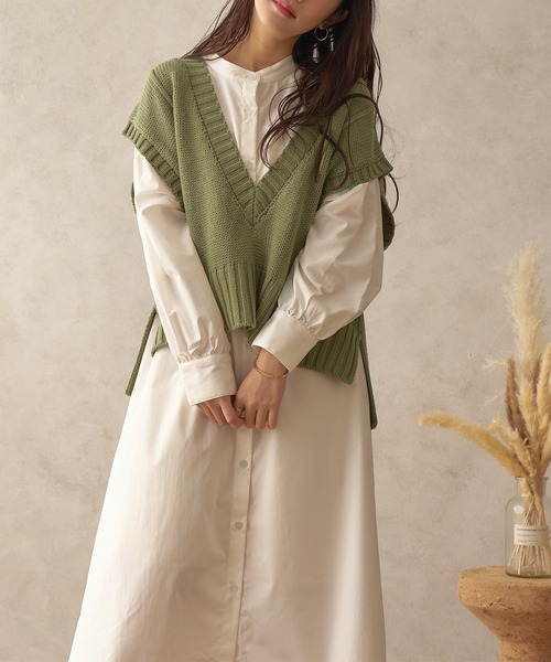 fupel（フぺル）の「ワイドVネックニットベスト（ベスト・レディース・アイボリー/グリーン系その他/テラコッタ・SMALL/MEDIUM）」の20枚目の写真