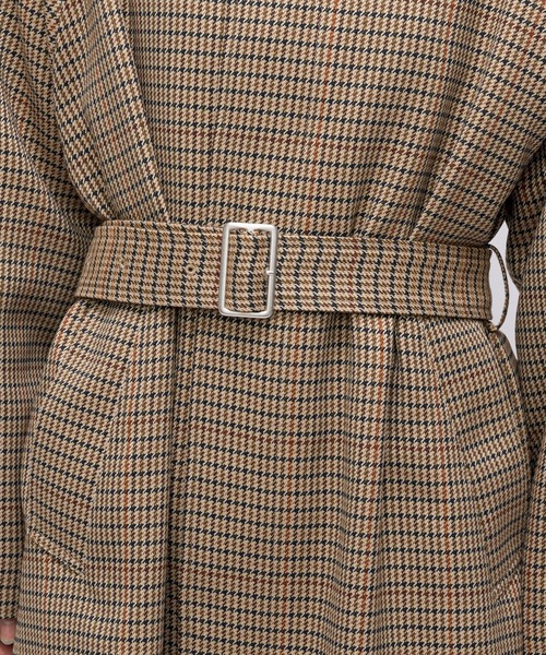 CIAOPANIC（チャオパニック）の「【RAXA/ラシャ】ベルテッドステンコート（ステンカラーコート・レディース・ブラック/ダークグリーン/ダークブラウン/ブルー/ベージュ・SMALL/MEDIUM）」の7枚目の写真