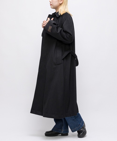 CIAOPANIC（チャオパニック）の「【RAXA/ラシャ】ベルテッドステンコート（ステンカラーコート・レディース・ブラック/ダークグリーン/ダークブラウン/ブルー/ベージュ・SMALL/MEDIUM）」の18枚目の写真