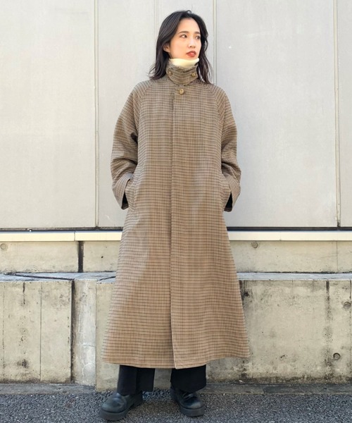 CIAOPANIC（チャオパニック）の「【RAXA/ラシャ】ベルテッドステンコート（ステンカラーコート・レディース・ブラック/ダークグリーン/ダークブラウン/ブルー/ベージュ・SMALL/MEDIUM）」の11枚目の写真