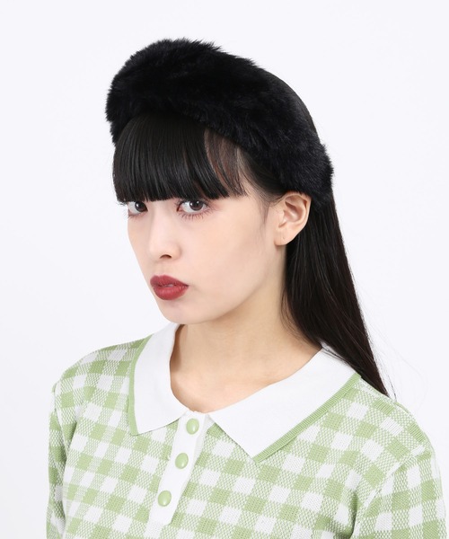 WC（ダブル シー）の「ボリュームフェイクファーカチューシャ（カチューシャ・レディース・ブラック/ベージュ・FREE）」の12枚目の写真