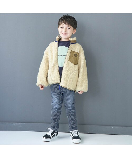 BREEZE（ブリーズ）の「WEB限定 リバーシブルボアジャケット（その他アウター・キッズ・ワインレッド/ベージュ/アイボリー/ブルー/イエロー・110/140/120/80/130/100/90）」の8枚目の写真