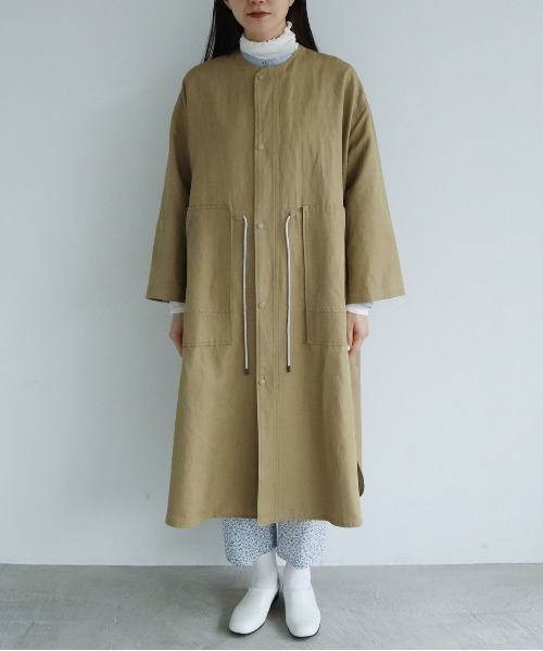 yuni（ユニ ）の「Finx コットンリネンオックス no collar コート