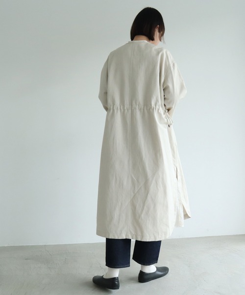 journal standard luxe コットンリネン　ノーカラーコート セール】コットンリネンオックスワークコート◇（ステンカラー