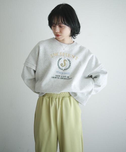 spoon store(スプーンストア)の「ロゴプリントウラキモウスウェット(スウェット・レディース・パープル/グリーン/アイボリー・フリー)」の2枚目の写真