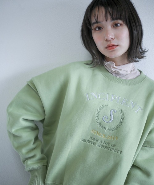 spoon store(スプーンストア)の「ロゴプリントウラキモウスウェット(スウェット・レディース・パープル/グリーン/アイボリー・フリー)」の15枚目の写真