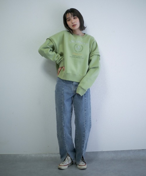 spoon store(スプーンストア)の「ロゴプリントウラキモウスウェット(スウェット・レディース・パープル/グリーン/アイボリー・フリー)」の18枚目の写真