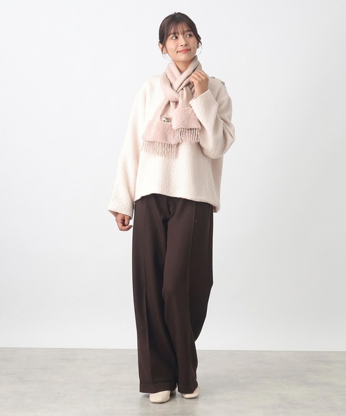新品⭐未使用品】PAUL&JOE/フェイクファー手提げバッグ/キャメル