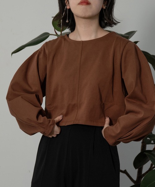 I_am（アイアム）の「puff sleeve design cut（シャツ/ブラウス・レディース・ブラック/ブラウン/アイボリー・FREE）」の5枚目の写真