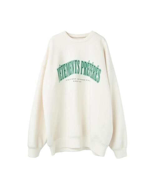 earth music&ecology（アースミュージックアンドエコロジー）の「カレッジロゴプルオーバー＊（スウェット・レディース・チャコールグレー/サックスブルー/ピンク/アイボリー・FREE）」の2枚目の写真