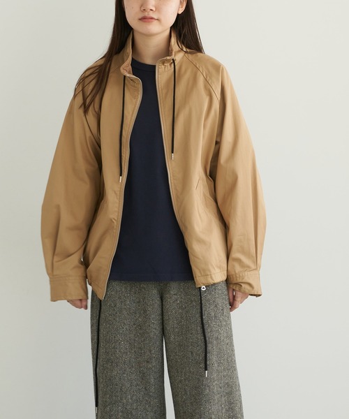 note et silence (ノートエシロンス)の「【 AMB100貨 】コットンツイルベロアコンボブルゾン(ブルゾン・レディース・ブラック/ベージュ・1)」の2枚目の写真