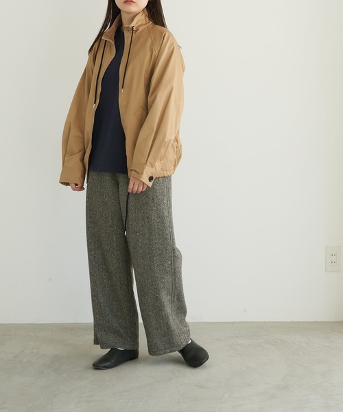 note et silence (ノートエシロンス)の「【 AMB100貨 】コットンツイルベロアコンボブルゾン(ブルゾン・レディース・ブラック/ベージュ・1)」の15枚目の写真