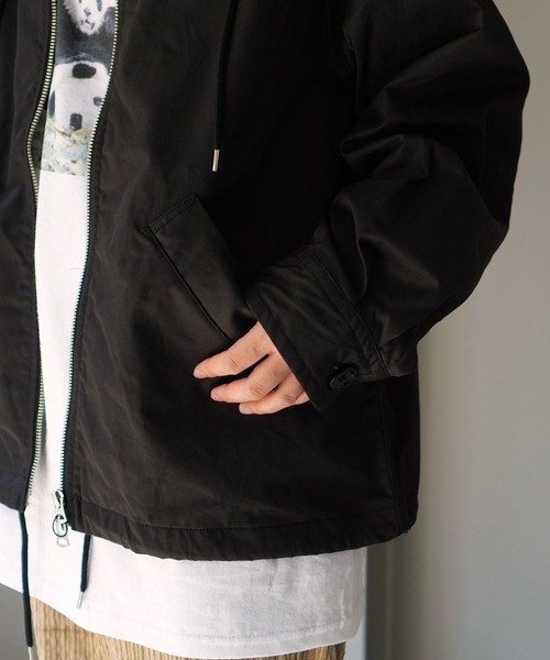note et silence (ノートエシロンス)の「【 AMB100貨 】コットンツイルベロアコンボブルゾン(ブルゾン・レディース・ブラック/ベージュ・1)」の4枚目の写真