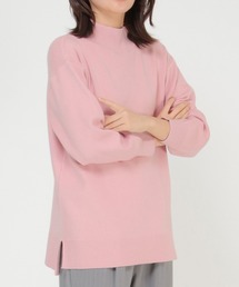 総針モックネックプルオーバー