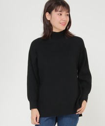 総針モックネックプルオーバー