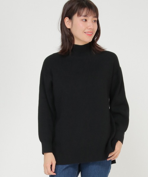 ikka(イッカ)の「総針モックネックプルオーバー(ニット/セーター・レディース・ライトグレー/スカイブルー/ブラック/ベージュ/ピンク/ミント・S/M/L)」の2枚目の写真