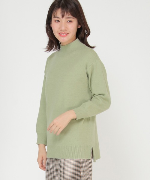 ikka(イッカ)の「総針モックネックプルオーバー(ニット/セーター・レディース・ライトグレー/スカイブルー/ブラック/ベージュ/ピンク/ミント・S/M/L)」の10枚目の写真