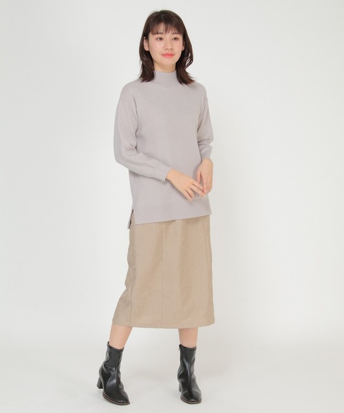 ikka(イッカ)の「総針モックネックプルオーバー(ニット/セーター・レディース・ライトグレー/スカイブルー/ブラック/ベージュ/ピンク/ミント・S/M/L)」の8枚目の写真