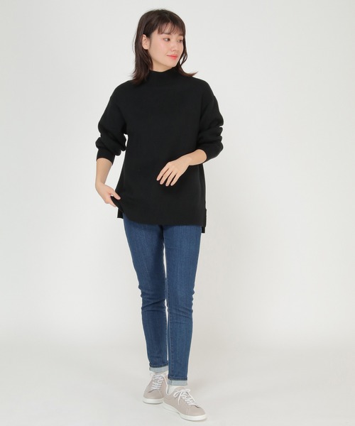 ikka(イッカ)の「総針モックネックプルオーバー(ニット/セーター・レディース・ライトグレー/スカイブルー/ブラック/ベージュ/ピンク/ミント・S/M/L)」の7枚目の写真