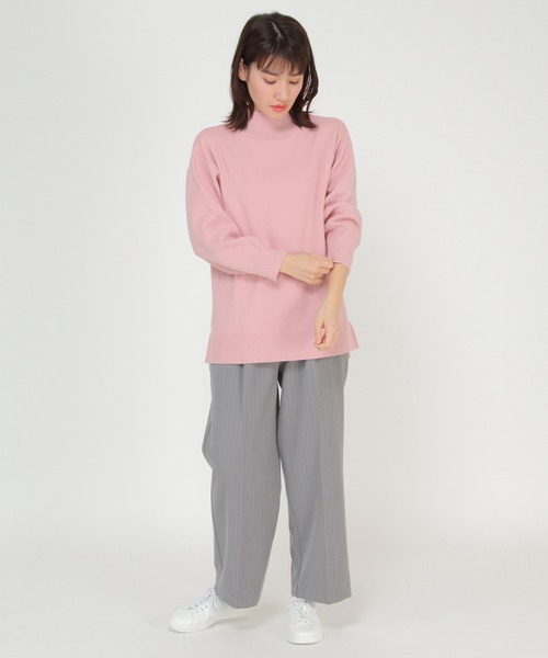 ikka(イッカ)の「総針モックネックプルオーバー(ニット/セーター・レディース・ライトグレー/スカイブルー/ブラック/ベージュ/ピンク/ミント・S/M/L)」の13枚目の写真