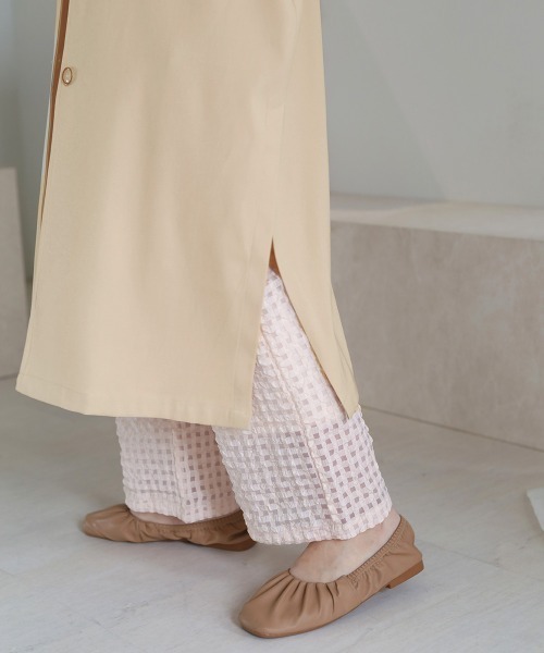 Bab(バブ)の「【セットアップ対応】ウエスト切替ロングジレ(ベスト・レディース・ライトグリーン/アイボリー・M)」の9枚目の写真