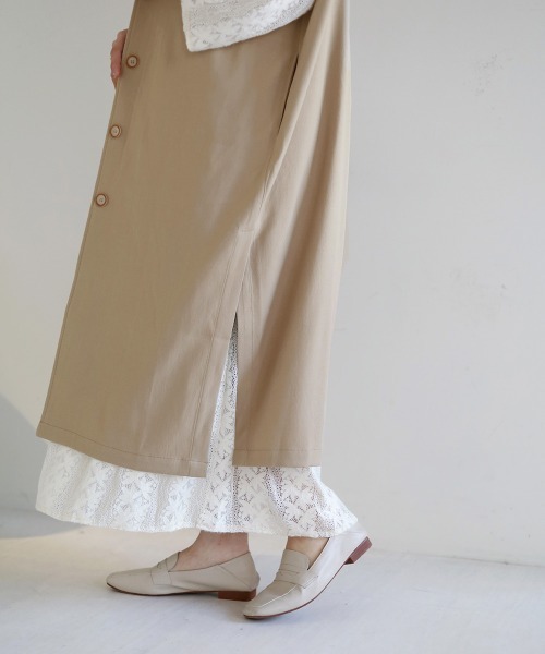 Bab(バブ)の「【セットアップ対応】ウエスト切替ロングジレ(ベスト・レディース・ライトグリーン/アイボリー・M)」の16枚目の写真