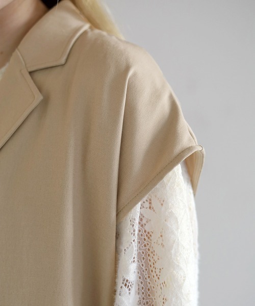 Bab(バブ)の「【セットアップ対応】ウエスト切替ロングジレ(ベスト・レディース・ライトグリーン/アイボリー・M)」の18枚目の写真