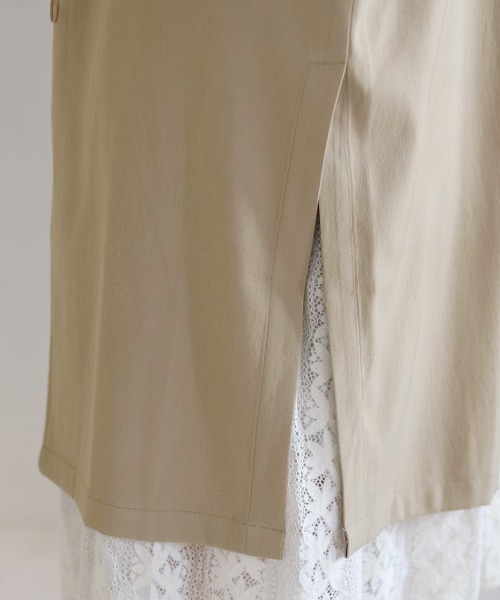 Bab(バブ)の「【セットアップ対応】ウエスト切替ロングジレ(ベスト・レディース・ライトグリーン/アイボリー・M)」の19枚目の写真