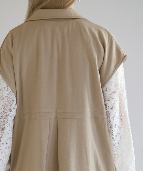 Bab(バブ)の「【セットアップ対応】ウエスト切替ロングジレ(ベスト・レディース・ライトグリーン/アイボリー・M)」の21枚目の写真