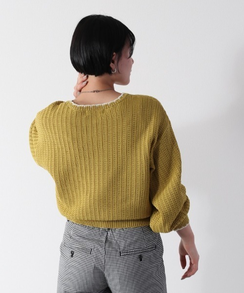cepo(セポ)の「スカシアミショートニット(ニット/セーター・レディース・オフホワイト/サックスブルー/イエロー/オレンジ・M)」の17枚目の写真