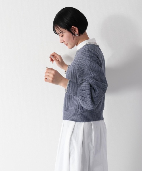cepo(セポ)の「スカシアミショートニット(ニット/セーター・レディース・オフホワイト/サックスブルー/イエロー/オレンジ・M)」の13枚目の写真