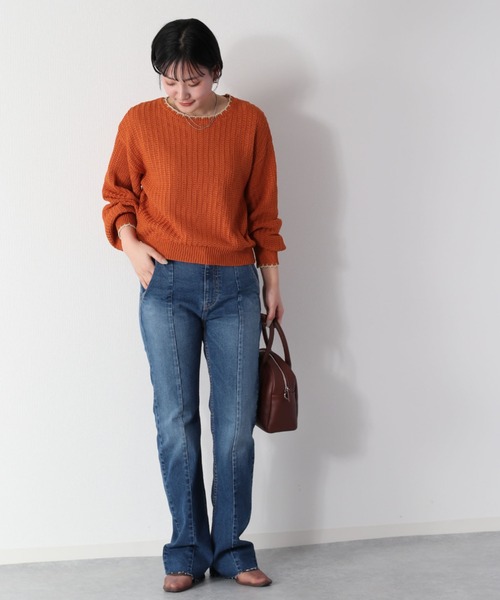 cepo(セポ)の「スカシアミショートニット(ニット/セーター・レディース・オフホワイト/サックスブルー/イエロー/オレンジ・M)」の21枚目の写真