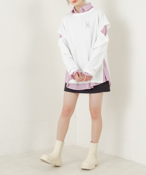 OLIVE des OLIVE（オリーブデオリーブ）の「olive×asukaモチーフTシャツ/カットアウトトップス（Tシャツ/カットソー・レディース・オフホワイト/ライトグレー/ミント・FREE）」の16枚目の写真