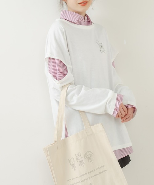 OLIVE des OLIVE（オリーブデオリーブ）の「olive×asukaモチーフTシャツ/カットアウトトップス（Tシャツ/カットソー・レディース・オフホワイト/ライトグレー/ミント・FREE）」の12枚目の写真