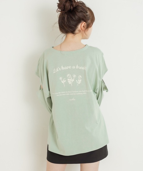 OLIVE des OLIVE（オリーブデオリーブ）の「olive×asukaモチーフTシャツ/カットアウトトップス（Tシャツ/カットソー・レディース・オフホワイト/ライトグレー/ミント・FREE）」の9枚目の写真