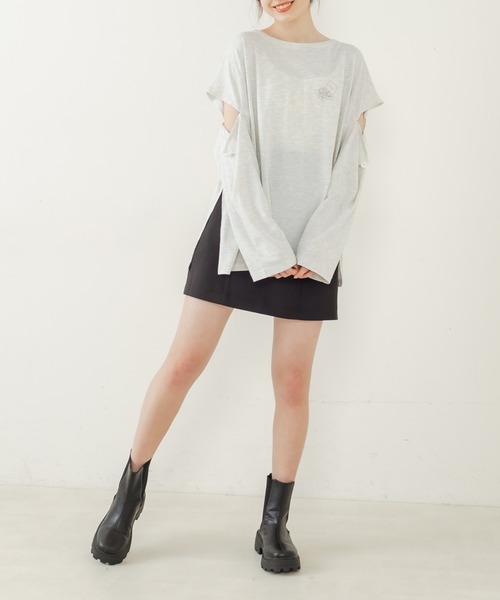 OLIVE des OLIVE（オリーブデオリーブ）の「olive×asukaモチーフTシャツ/カットアウトトップス（Tシャツ/カットソー・レディース・オフホワイト/ライトグレー/ミント・FREE）」の21枚目の写真