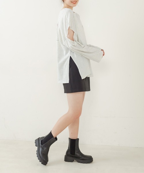 OLIVE des OLIVE（オリーブデオリーブ）の「olive×asukaモチーフTシャツ/カットアウトトップス（Tシャツ/カットソー・レディース・オフホワイト/ライトグレー/ミント・FREE）」の5枚目の写真