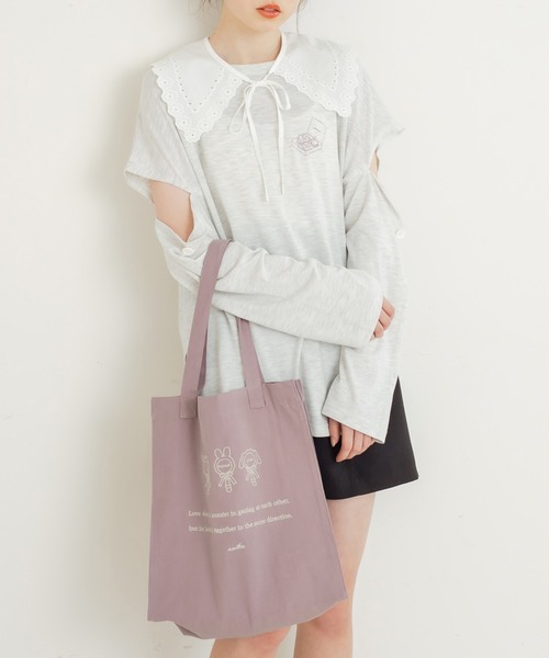 OLIVE des OLIVE（オリーブデオリーブ）の「olive×asukaモチーフTシャツ/カットアウトトップス（Tシャツ/カットソー・レディース・オフホワイト/ライトグレー/ミント・FREE）」の14枚目の写真