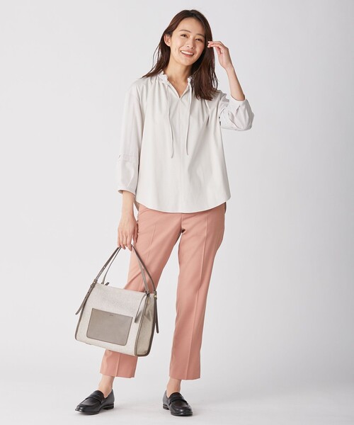 J.PRESS(ジェイプレス)の「【洗える】ポリエステルレーヨンマイクロギャバストレッチ テーパード パンツ(その他パンツ・レディース・ベージュ系/サックスブルー系/ピンク系/ネイビー系・T13/T15)」の11枚目の写真