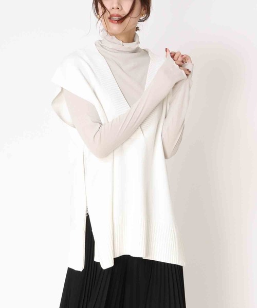 Jines(ジネス)の「シアーテレコ/インナータートルプルオーバーカットソー(Tシャツ/カットソー・レディース・ライトグレー/ブラック/ベージュ/ライトグリーン・FREE)」の16枚目の写真