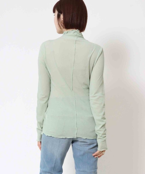 Jines(ジネス)の「シアーテレコ/インナータートルプルオーバーカットソー(Tシャツ/カットソー・レディース・ライトグレー/ブラック/ベージュ/ライトグリーン・FREE)」の17枚目の写真