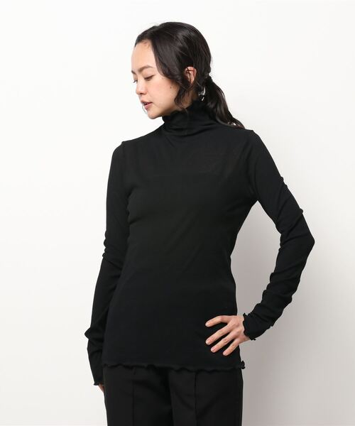 Jines(ジネス)の「シアーテレコ/インナータートルプルオーバーカットソー(Tシャツ/カットソー・レディース・ライトグレー/ブラック/ベージュ/ライトグリーン・FREE)」の9枚目の写真