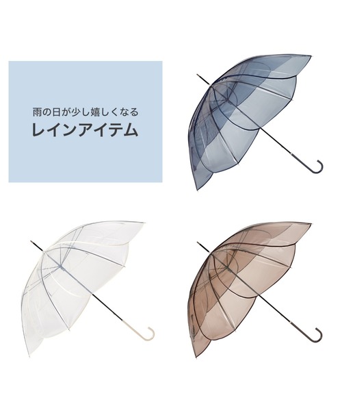 Francfranc（フランフラン）の「クリアアンブレラ カラーパイピング 長傘 58cm グレー（長傘・レディース・グレー・FREE）」の9枚目の写真
