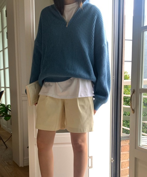 MANGROVE（マングローブ）の「ハーフジップリブニット（ニット/セーター・レディース・ネイビー/ピンク/ブルー/アイボリー・FREE）」の19枚目の写真