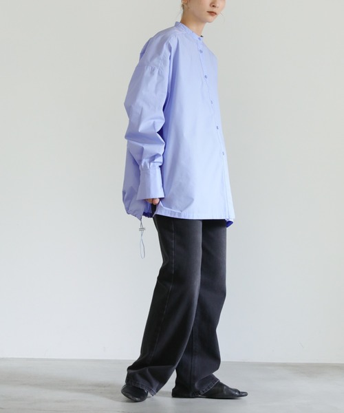 select MOCA（セレクトモカ）の「バックドローストリングシャツ（シャツ/ブラウス・レディース・ホワイト/ブルー・FREE）」の12枚目の写真