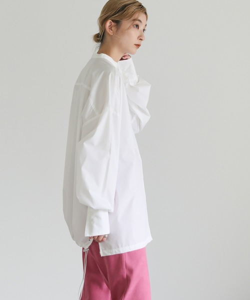 select MOCA（セレクトモカ）の「バックドローストリングシャツ（シャツ/ブラウス・レディース・ホワイト/ブルー・FREE）」の6枚目の写真